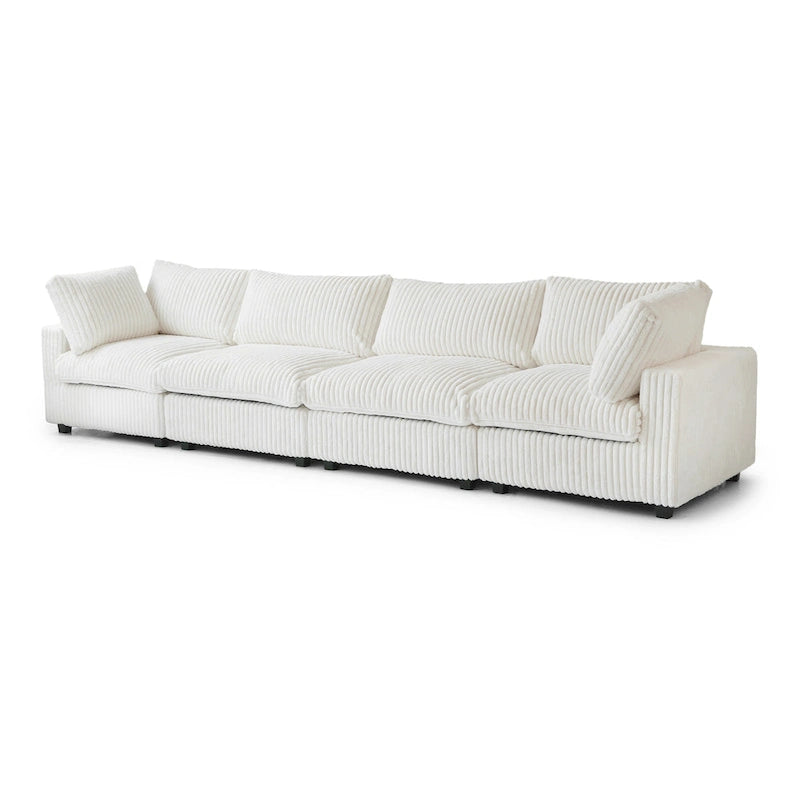 157.48 Soft Plush Modular Sectional Sofa 4-Seater Upholstered Living Room Couch