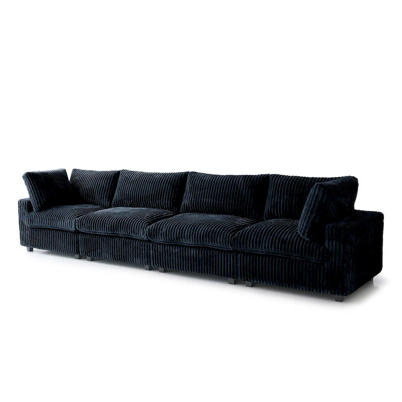 157.48 Soft Plush Modular Sectional Sofa 4-Seater Upholstered Living Room Couch