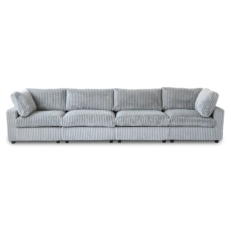 157.48 Soft Plush Modular Sectional Sofa 4-Seater Upholstered Living Room Couch
