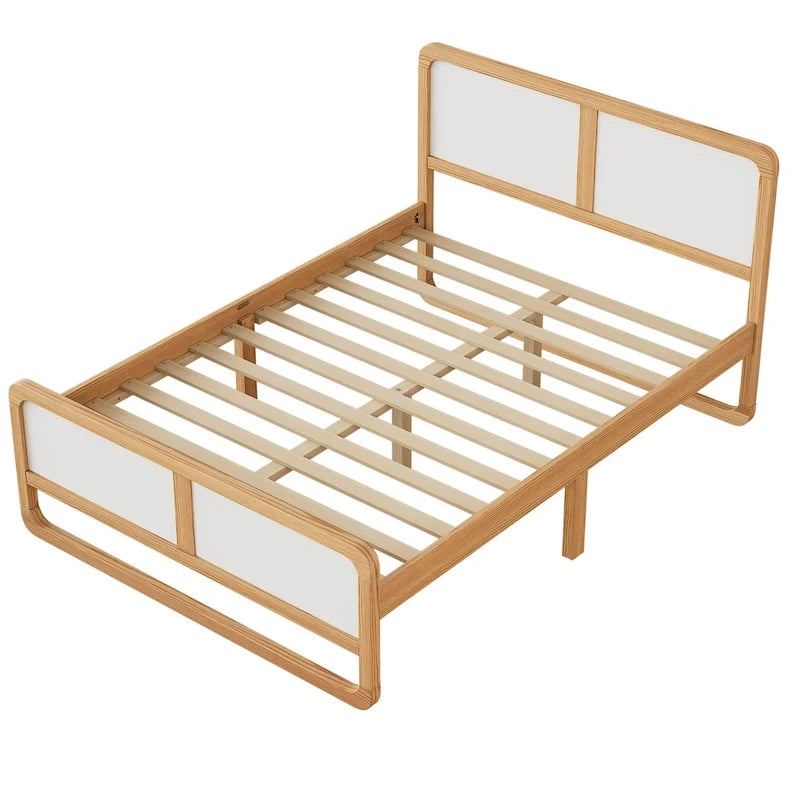 Lit plateforme moderne en bois massif avec pieds de support pour adultes pour chambre à coucher