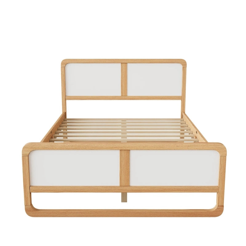 Lit plateforme moderne en bois massif avec pieds de support pour adultes pour chambre à coucher