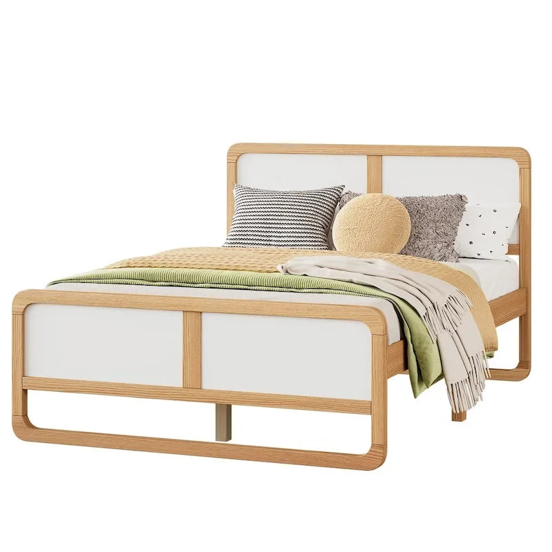 Lit plateforme moderne en bois massif avec pieds de support pour adultes pour chambre à coucher