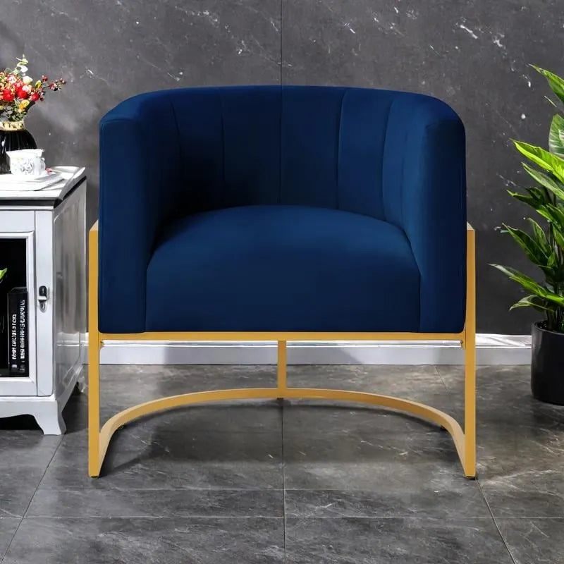 Fauteuil d'appoint Mid-Century avec structure en métal et dossier incurvé