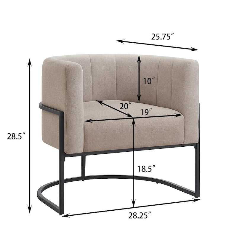 Fauteuil d'appoint Mid-Century avec structure en métal et dossier incurvé
