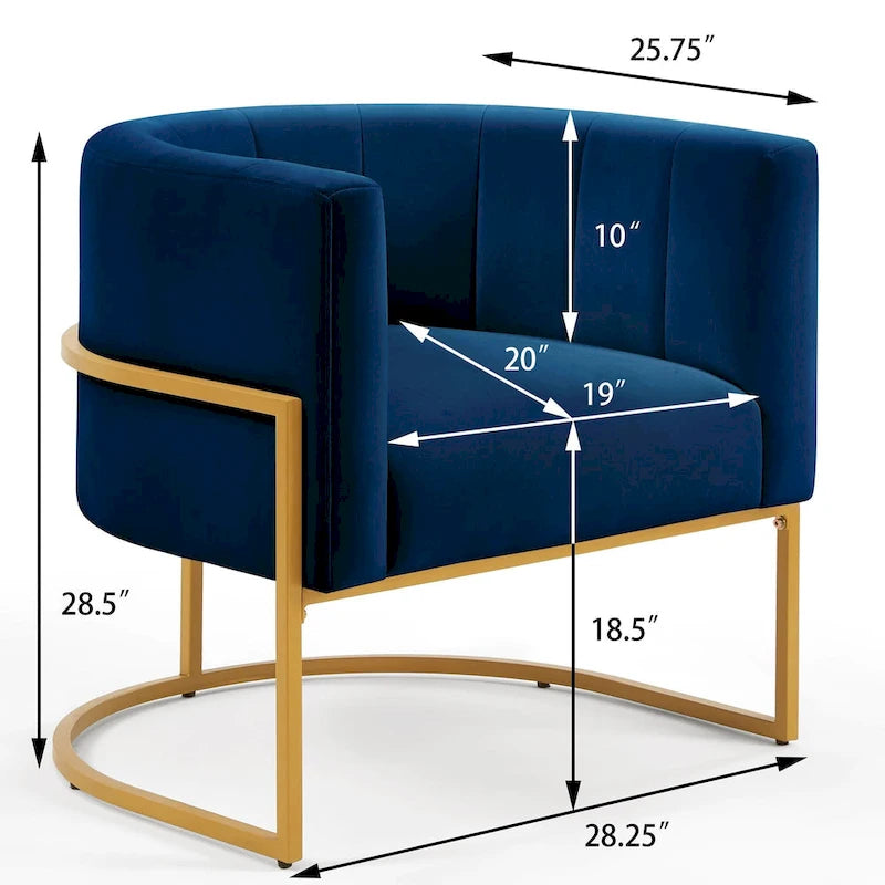 Fauteuil d'appoint Mid-Century avec structure en métal et dossier incurvé