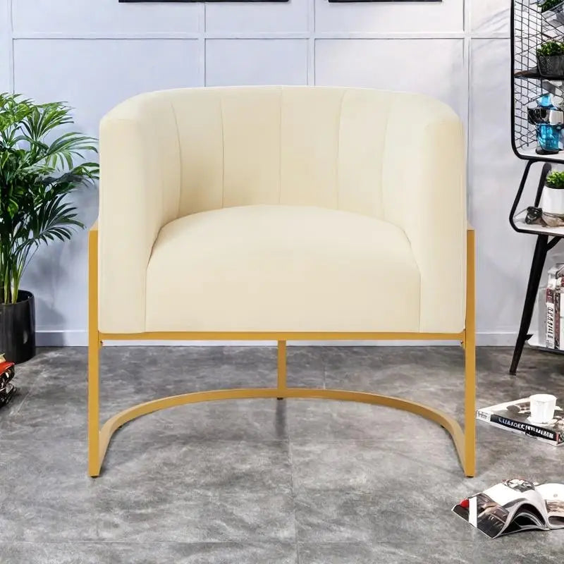 Fauteuil d'appoint Mid-Century avec structure en métal et dossier incurvé