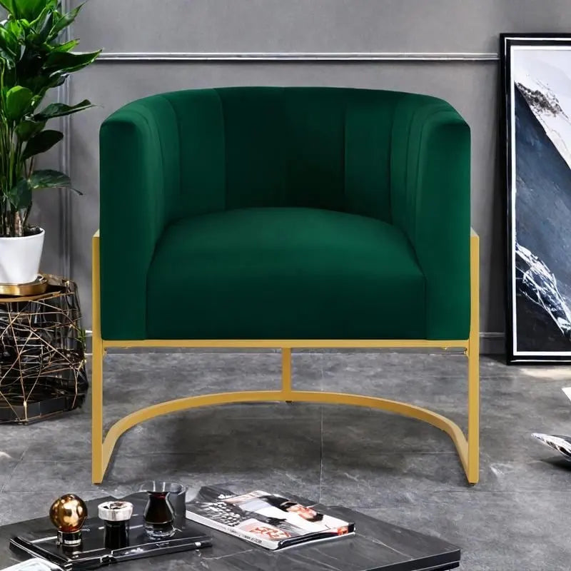 Fauteuil d'appoint Mid-Century avec structure en métal et dossier incurvé