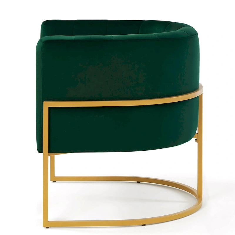 Fauteuil d'appoint Mid-Century avec structure en métal et dossier incurvé