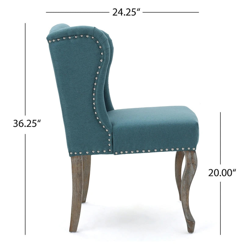 Fauteuil d'appoint capitonné moderne de 60,3 cm avec cadre en bois d'hévéa et clous décoratifs pour salon