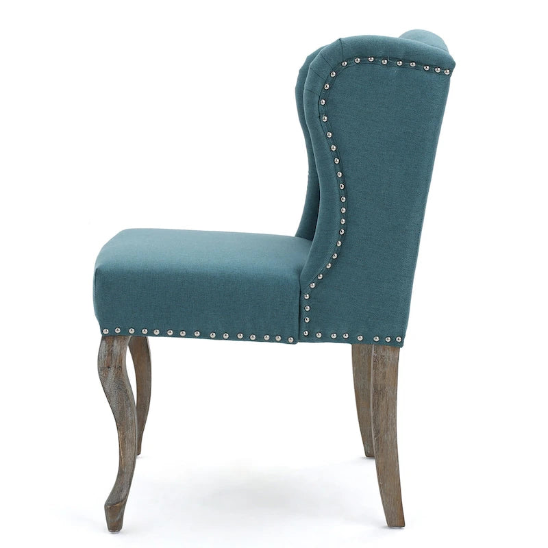Fauteuil d'appoint capitonné moderne de 60,3 cm avec cadre en bois d'hévéa et clous décoratifs pour salon