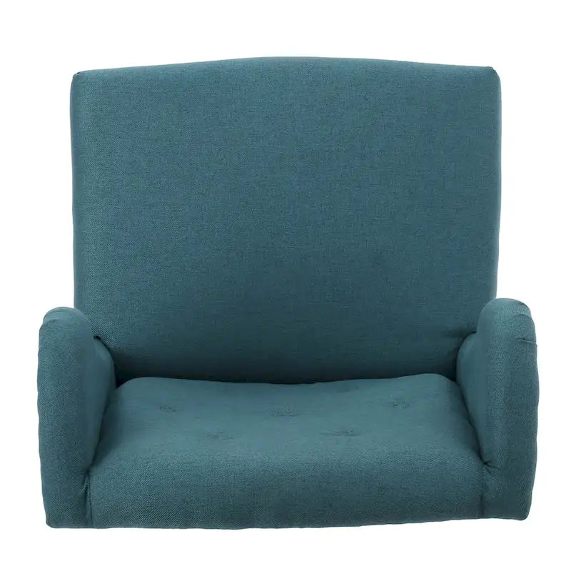 Fauteuil d'appoint capitonné moderne de 60,3 cm avec cadre en bois d'hévéa et clous décoratifs pour salon
