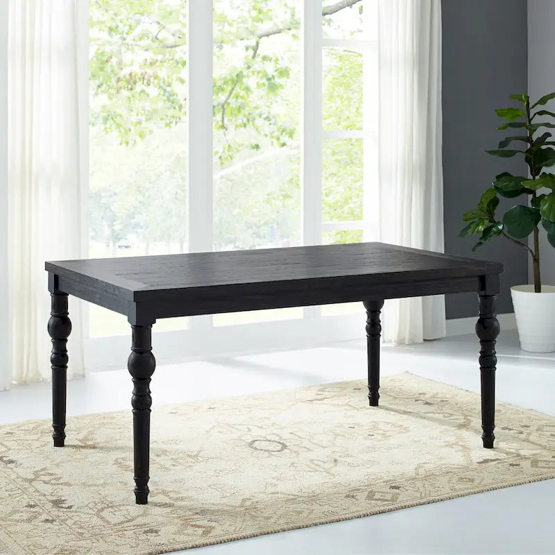 Classic Style Dining Set with Rectangular Table and Button Tufted Upholstered Chairs