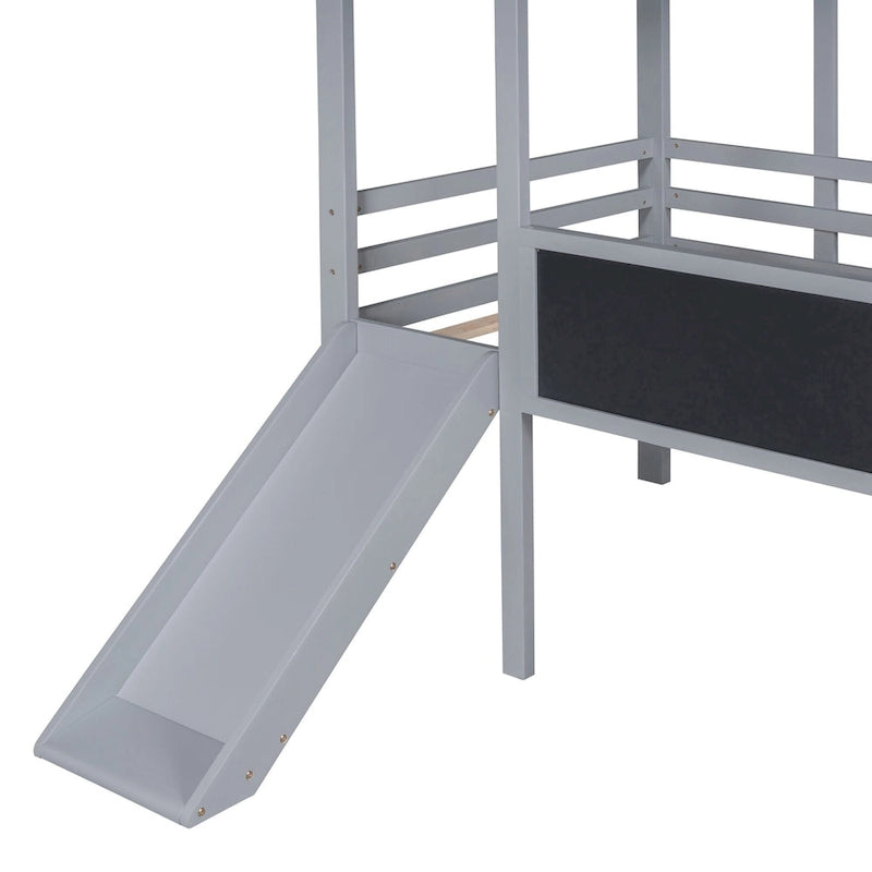 Twin Loft House Bed with Slide