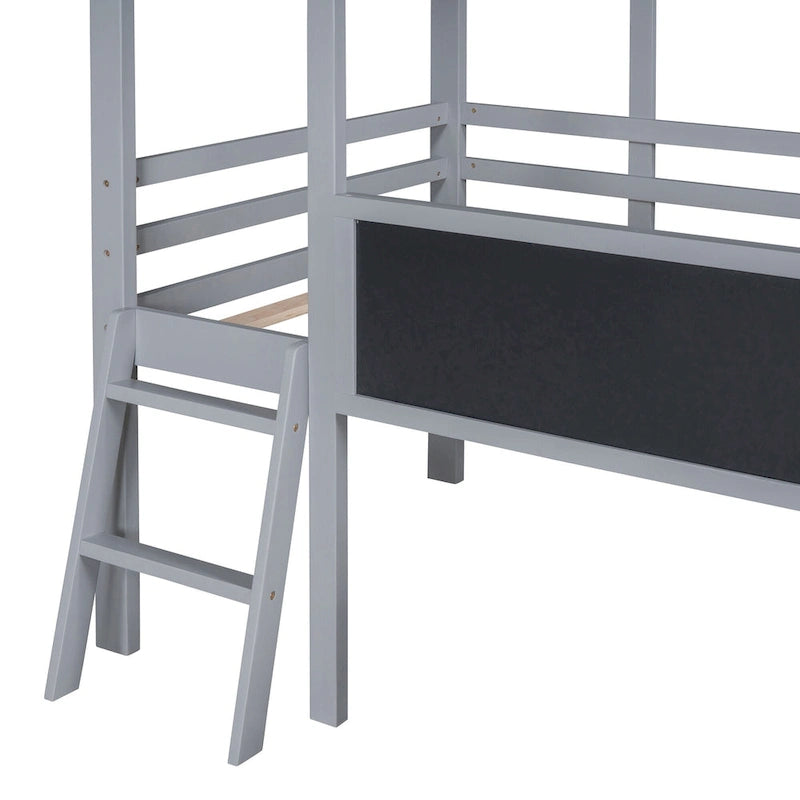 Twin Loft House Bed with Slide