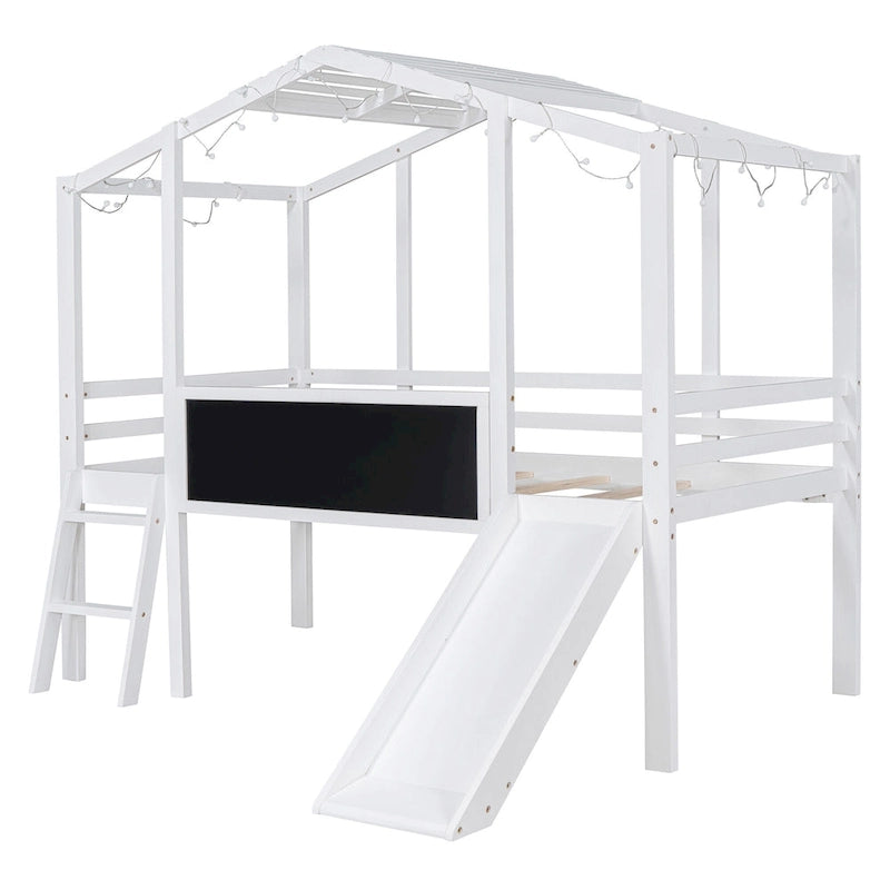 Twin Loft House Bed with Slide