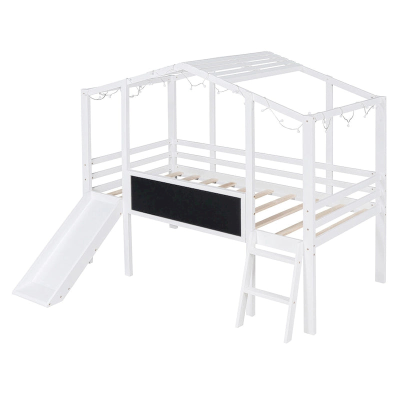 Twin Loft House Bed with Slide