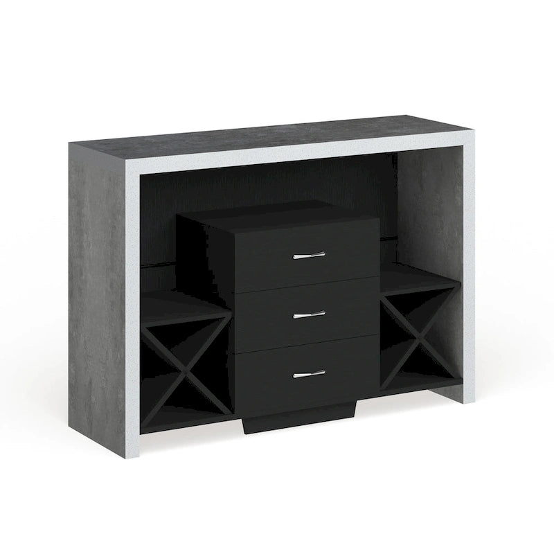 Furniture of America Mystal Industrial Concrete-like 3-drawer Buffet