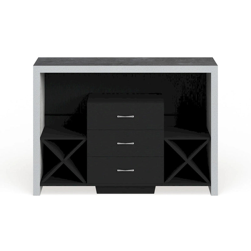 Furniture of America Mystal Industrial Concrete-like 3-drawer Buffet
