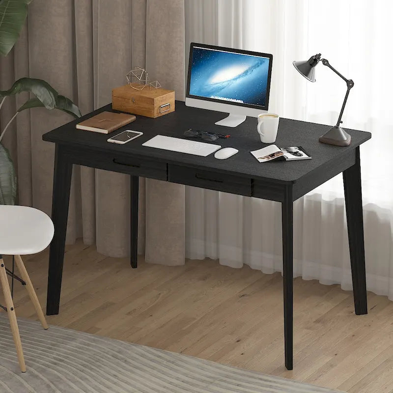 Kerrogee 39.4 Wood Computer Desk with 2 Drawers - 4 Colors