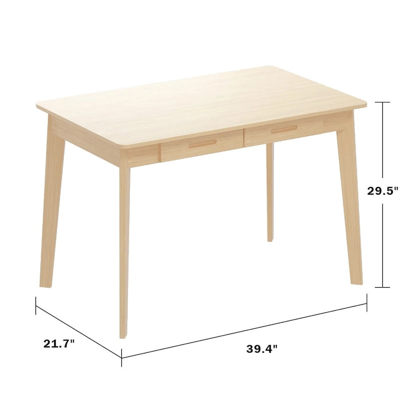 Kerrogee 39.4 Wood Computer Desk with 2 Drawers - 4 Colors