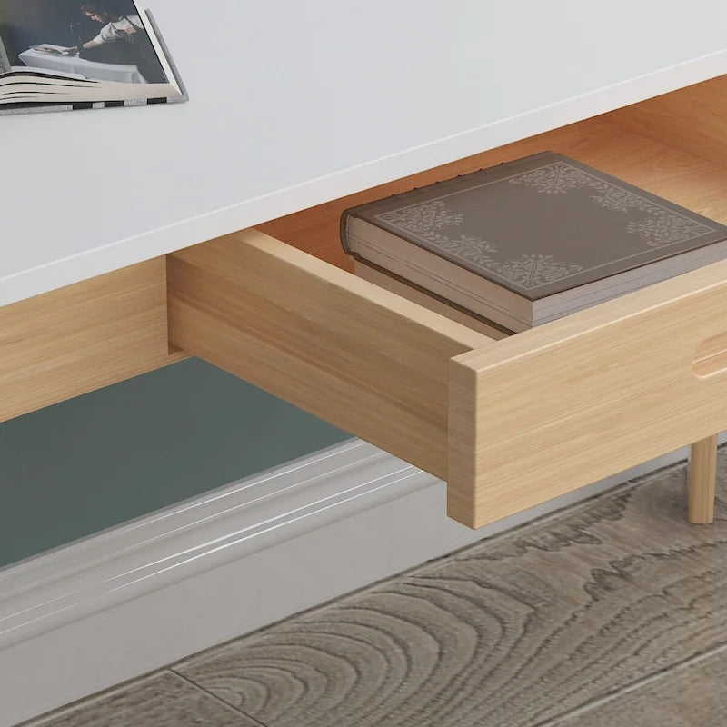 Kerrogee 39.4 Wood Computer Desk with 2 Drawers - 4 Colors