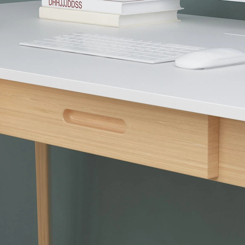 Kerrogee 39.4 Wood Computer Desk with 2 Drawers - 4 Colors