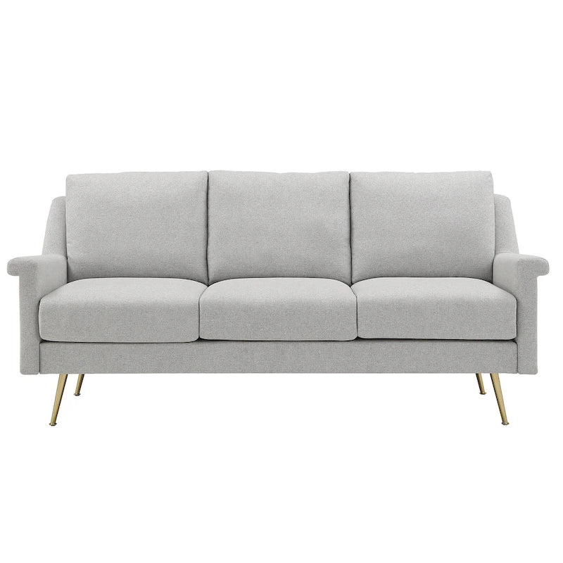 Cade Grey Fabric Sofa with Gold Metal Legs by iNSPIRE Q Modern