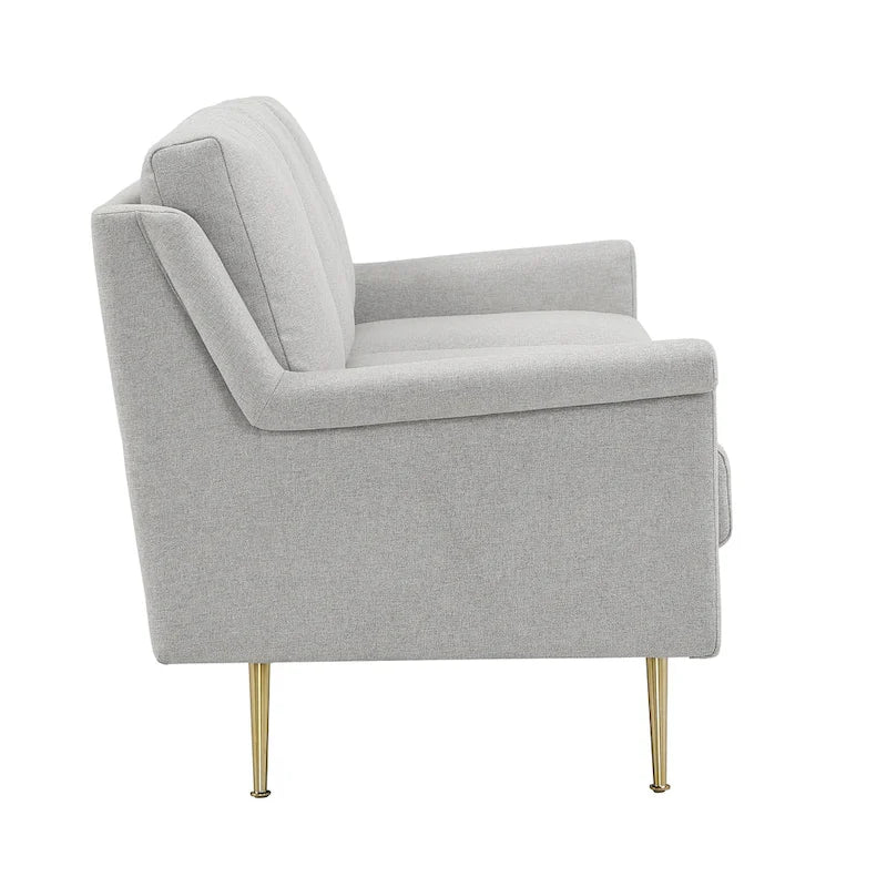 Cade Grey Fabric Sofa with Gold Metal Legs by iNSPIRE Q Modern