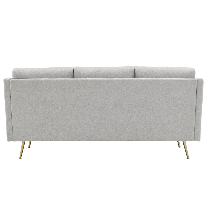 Cade Grey Fabric Sofa with Gold Metal Legs by iNSPIRE Q Modern