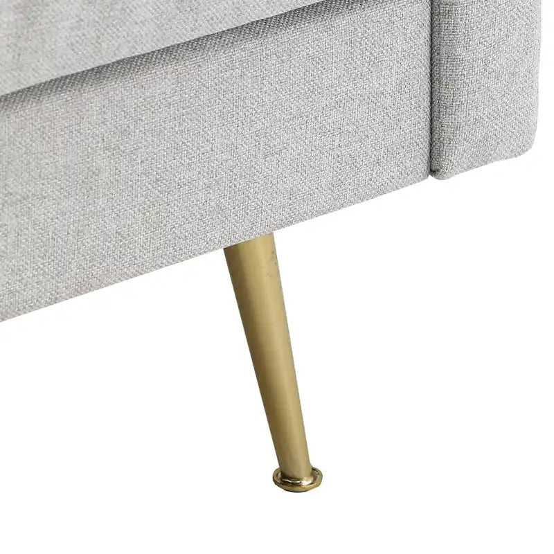 Cade Grey Fabric Sofa with Gold Metal Legs by iNSPIRE Q Modern