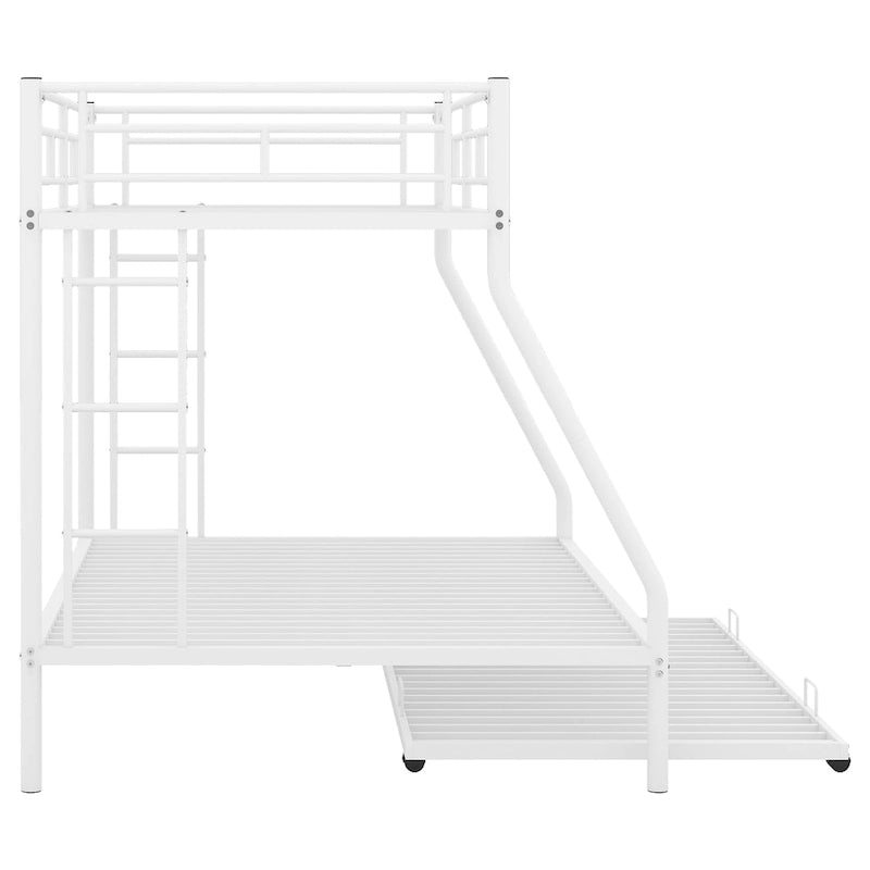 Twin over Full Bed Bunk with Sturdy Steel Frame with Trundle