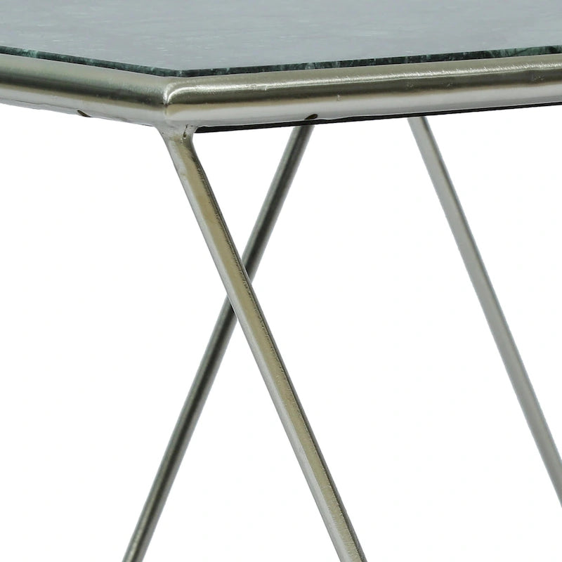 Table basse Modern Glam fabriquée à la main avec plateau en marbre 37.00 L x 19.00 W x 18.00 H