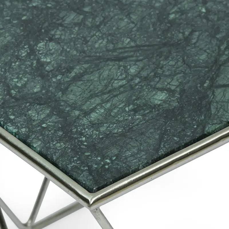 Table basse Modern Glam fabriquée à la main avec plateau en marbre 37.00 L x 19.00 W x 18.00 H