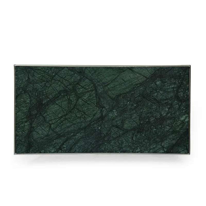Table basse Modern Glam fabriquée à la main avec plateau en marbre 37.00 L x 19.00 W x 18.00 H