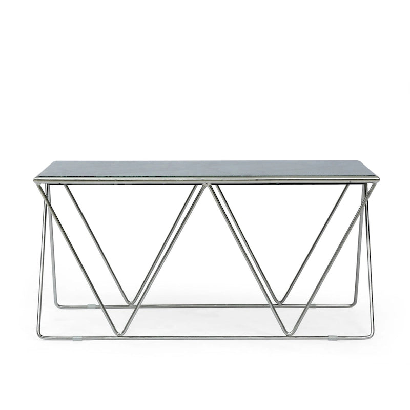 Table basse Modern Glam fabriquée à la main avec plateau en marbre 37.00 L x 19.00 W x 18.00 H