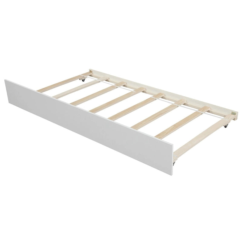 Twin Size Wood Platform Bed with Twin Trundle