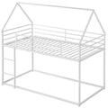 Twin-over-Twin House Bunk Bed with Built-in Ladder