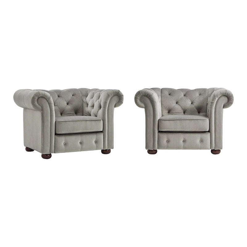Gdansk Tufted Scroll Arm Chesterfield Chair