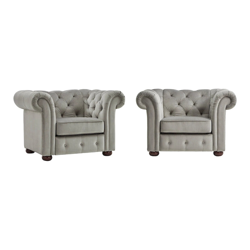 Gdansk Tufted Scroll Arm Chesterfield Chair