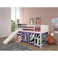 Twin Louver Low Loft with Slide in White