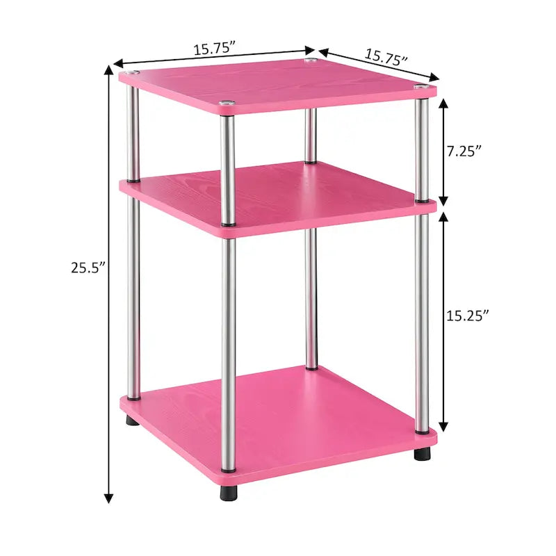 Convenience Concepts Designs2Go No Tools 3 Tier End Table