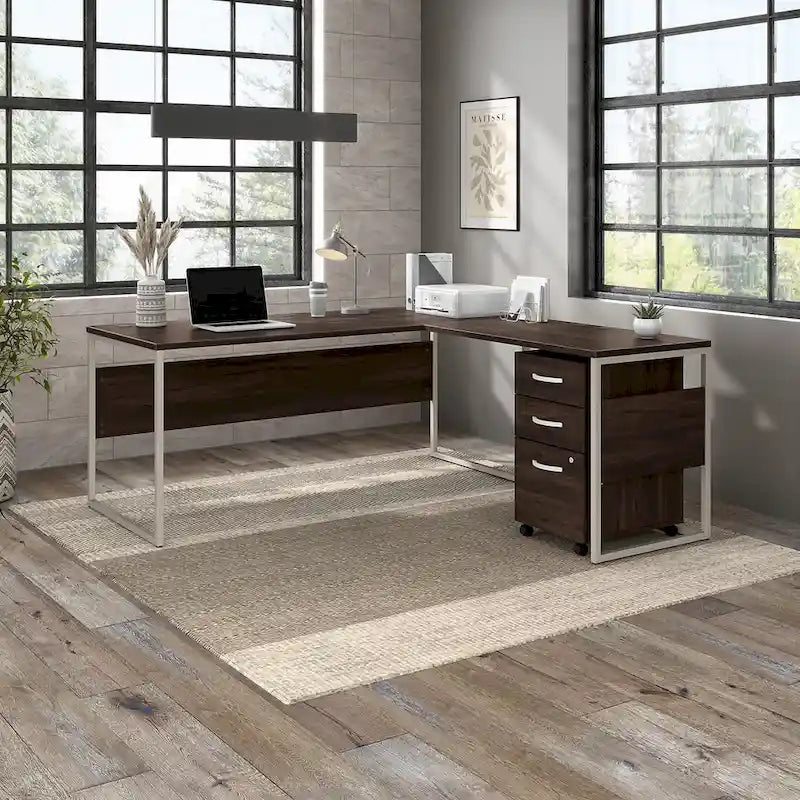Hybrid 72W L Shaped Table Desk with Drawers by Bush Business Furniture