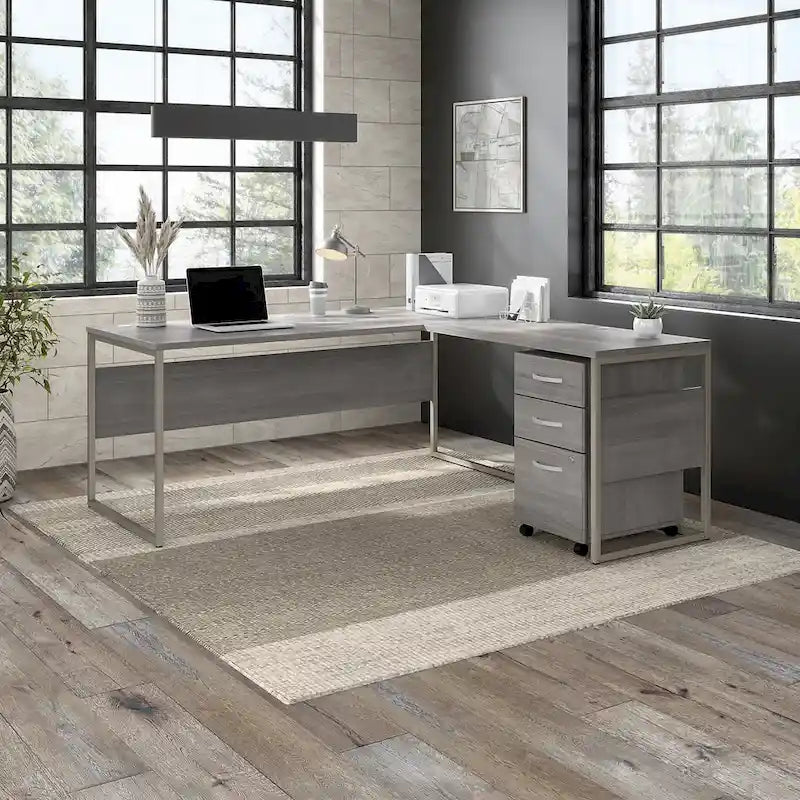 Hybrid 72W L Shaped Table Desk with Drawers by Bush Business Furniture