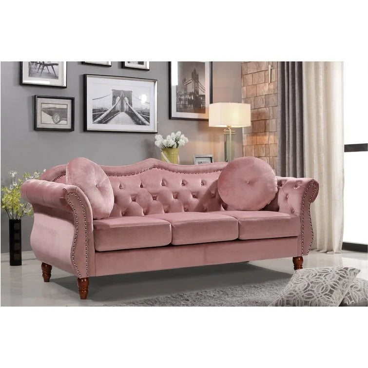Carbon Classic Nailhead Chesterfield 2 Piece Living Room Set