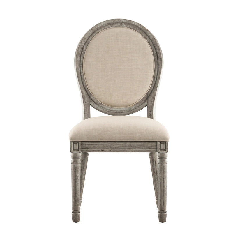 Deana Round Linen and Wood Dining Chairs (Set of 2) by iNSPIRE Q Artisan
