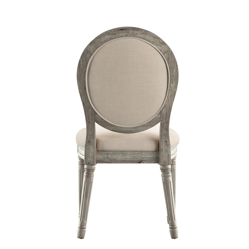 Deana Round Linen and Wood Dining Chairs (Set of 2) by iNSPIRE Q Artisan
