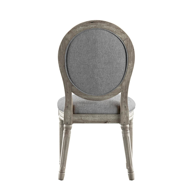 Deana Round Linen and Wood Dining Chairs (Set of 2) by iNSPIRE Q Artisan