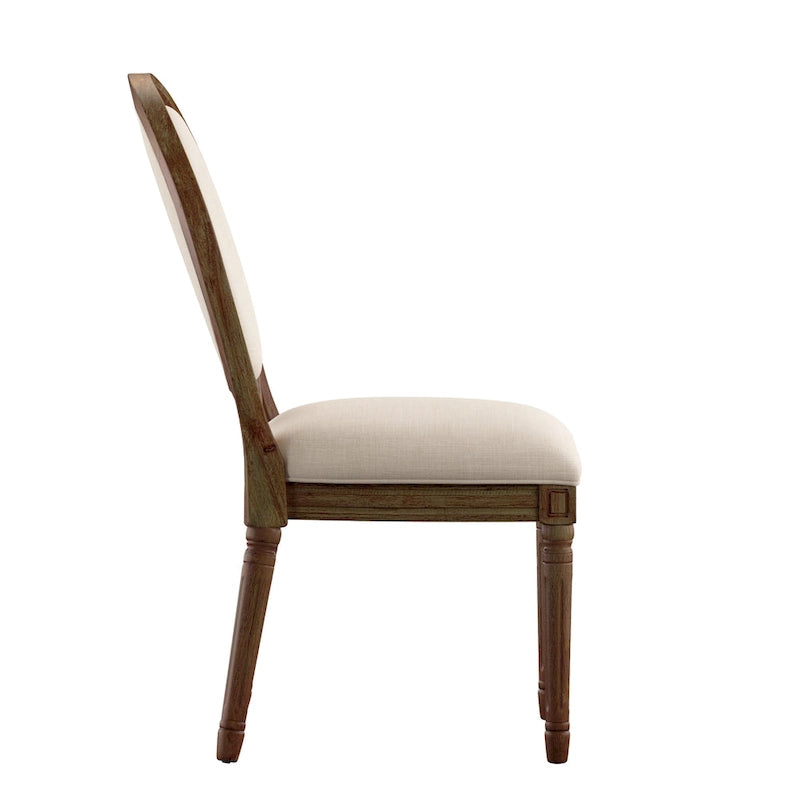 Deana Round Linen and Wood Dining Chairs (Set of 2) by iNSPIRE Q Artisan