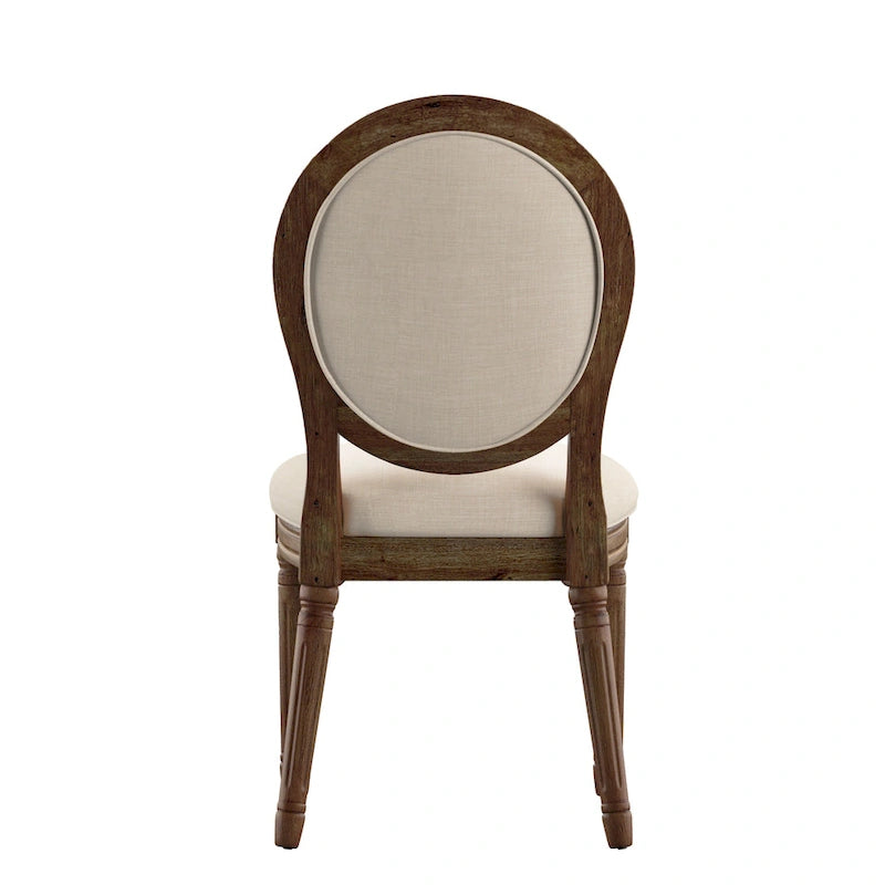 Deana Round Linen and Wood Dining Chairs (Set of 2) by iNSPIRE Q Artisan