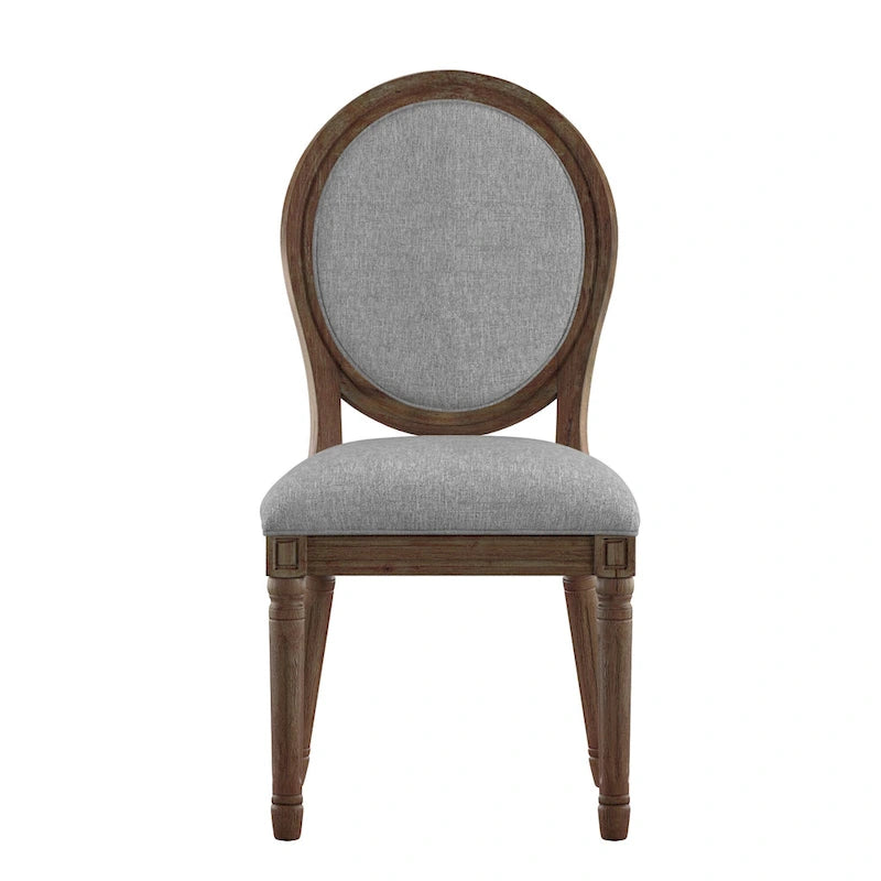 Deana Round Linen and Wood Dining Chairs (Set of 2) by iNSPIRE Q Artisan
